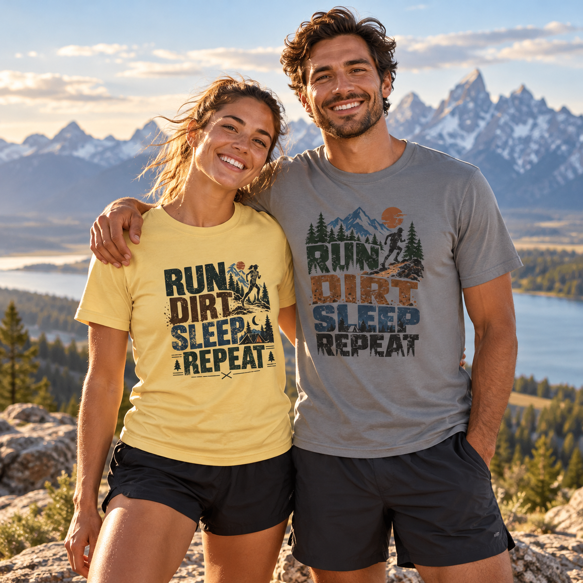 Run Dirt Sleep Repeat Men's and Women's T-Shirt