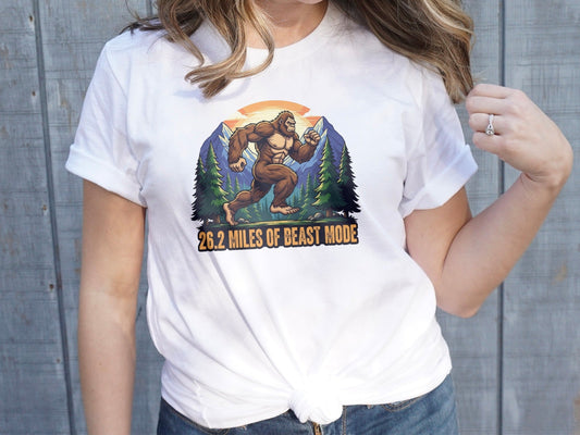 26.2 Miles Of Beast Mode Bigfoot Marathon Runner T-Shirt - XS - Sloth & Duck