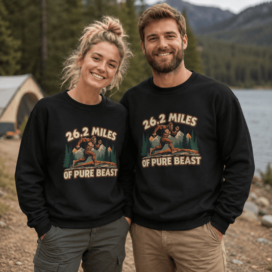 26.2 Miles of Pure Beast Marathon Sweatshirt -Dark Heather - Sloth & Duck