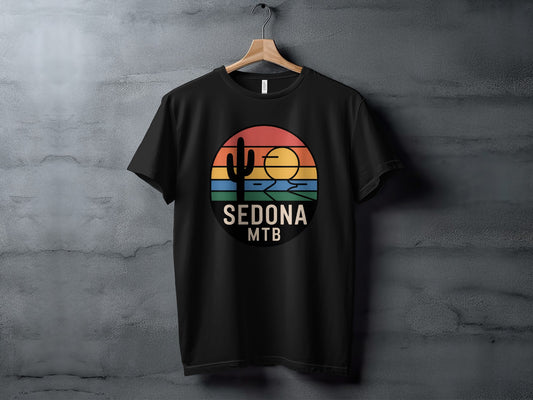 Sedona MTB Sunset Design Cactus Graphic T-Shirt