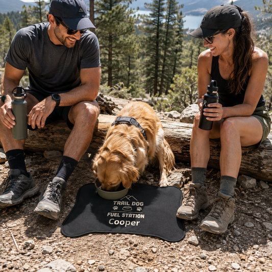 Trail Dog Fuel Station Personalized Pet Feeding Mat