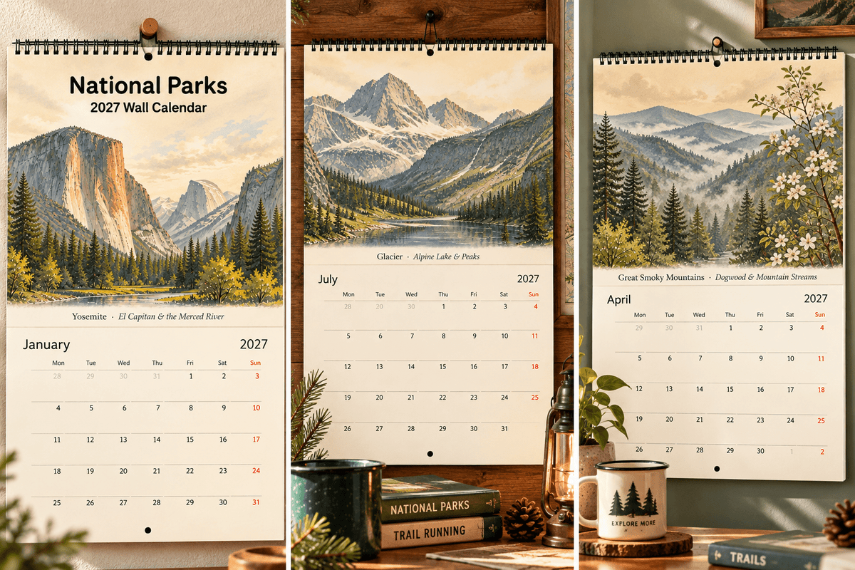 A Year in the Parks 2027 National Parks Wall Calendar - Sloth & Duck