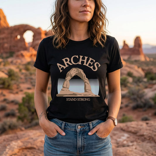 Arches National Park Stand Strong Graphic Tee - S - Sloth & Duck