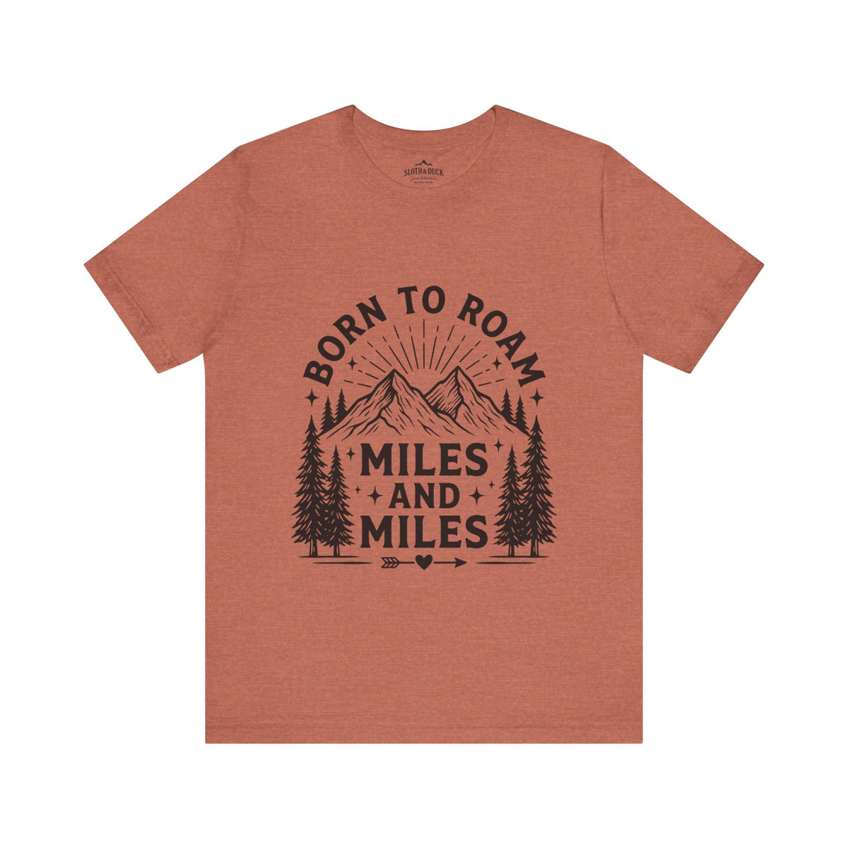 Born to Roam Mountain Trails Adventure T-Shirt - S - Sloth & Duck