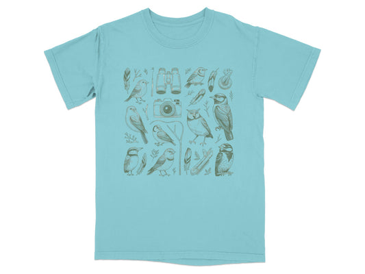 Birdwatching Enthusiast Illustrated T-Shirt