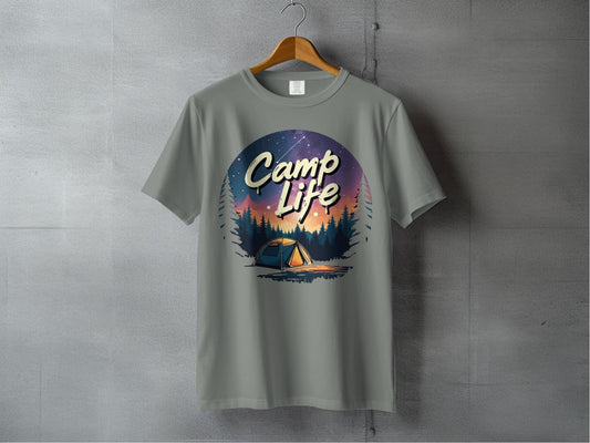 "Camp Life" Short Sleeve Shirt - S - Sloth & Duck