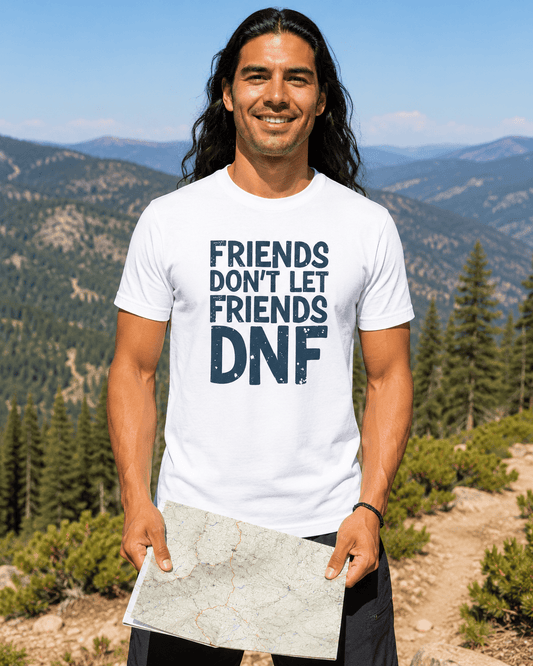 Friends Don’t Let Friends DNF T-Shirt -White - Sloth & Duck