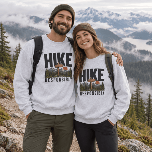 Hike Responsibly Crewneck Sweatshirt -S - Sloth & Duck