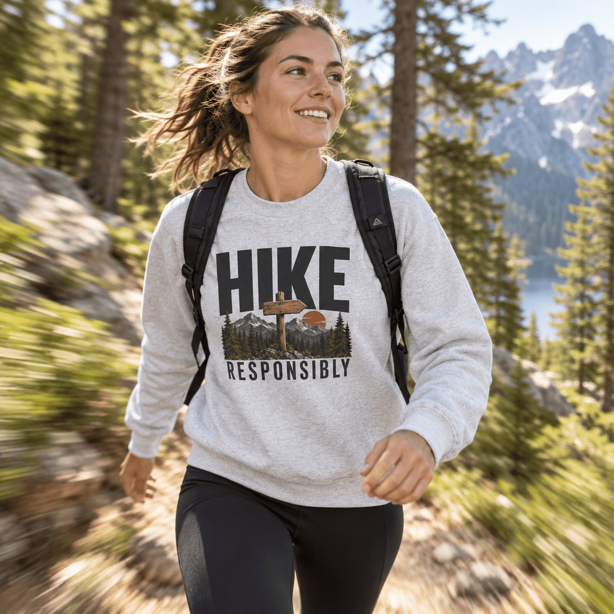 Hike Responsibly Crewneck Sweatshirt -S - Sloth & Duck