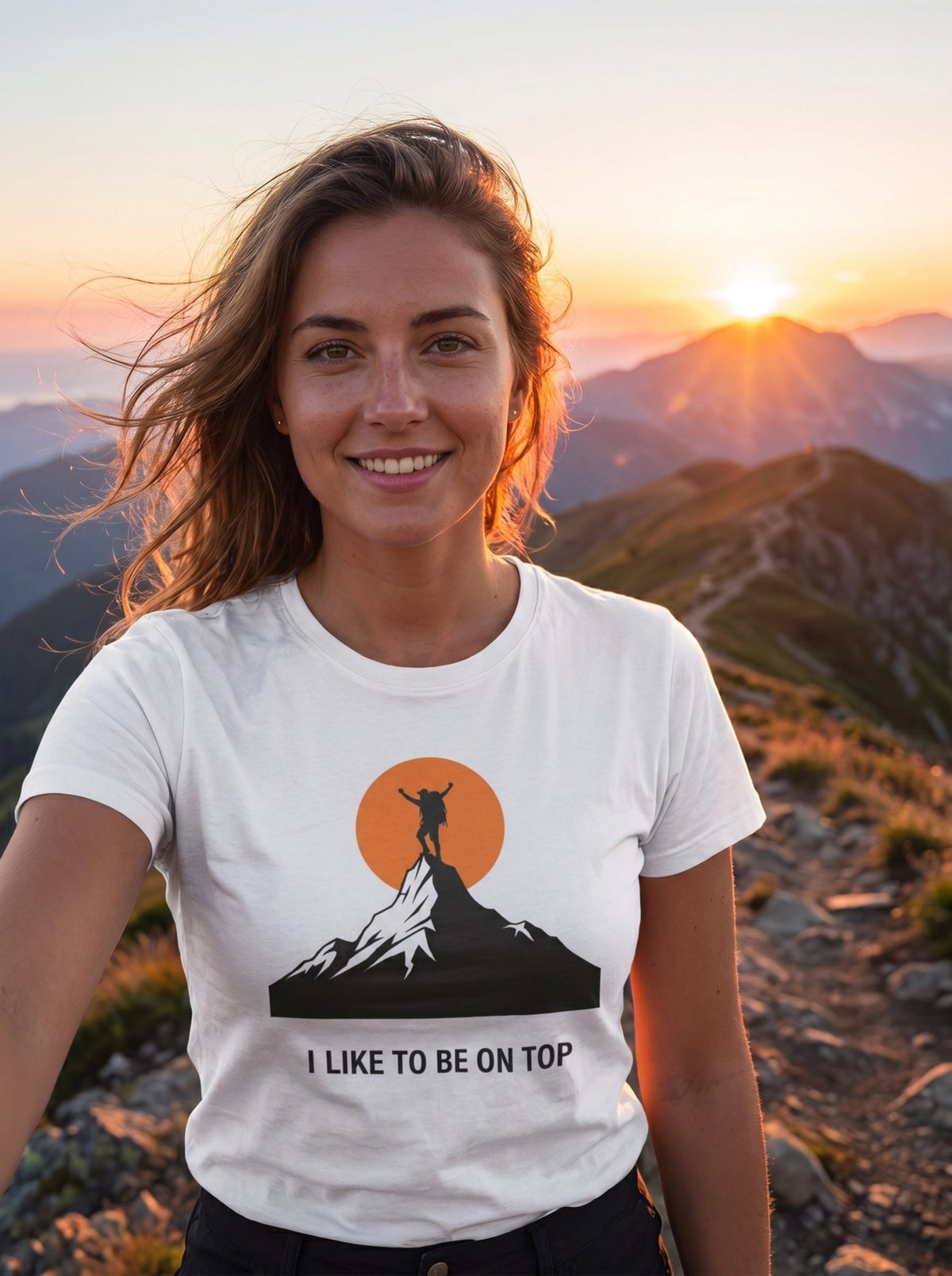 I Like to Be on Top Mountain Climbing T-Shirt - S - Sloth & Duck
