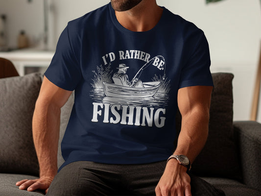 "I'd Rather Be Fishing" Graphic T-Shirt - T-Shirts 1 - Sloth & Duck