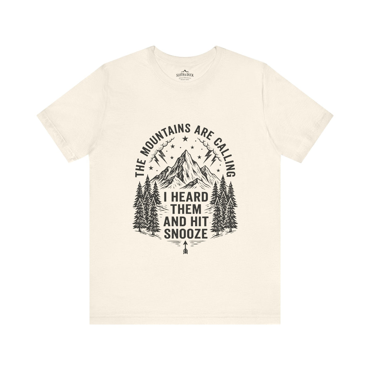 Ironic Mountain Snooze Call T-Shirt - S - Sloth & Duck