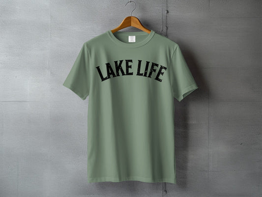 "Lake Life" Distressed T-Shirt - Comfort Colors - S - Sloth & Duck