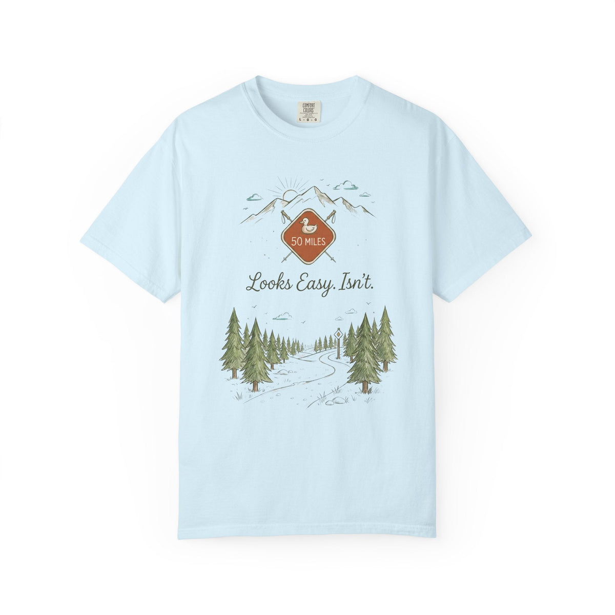 Looks Easy Isn't 50 Mile Trail T-Shirt -Chambray - Sloth & Duck