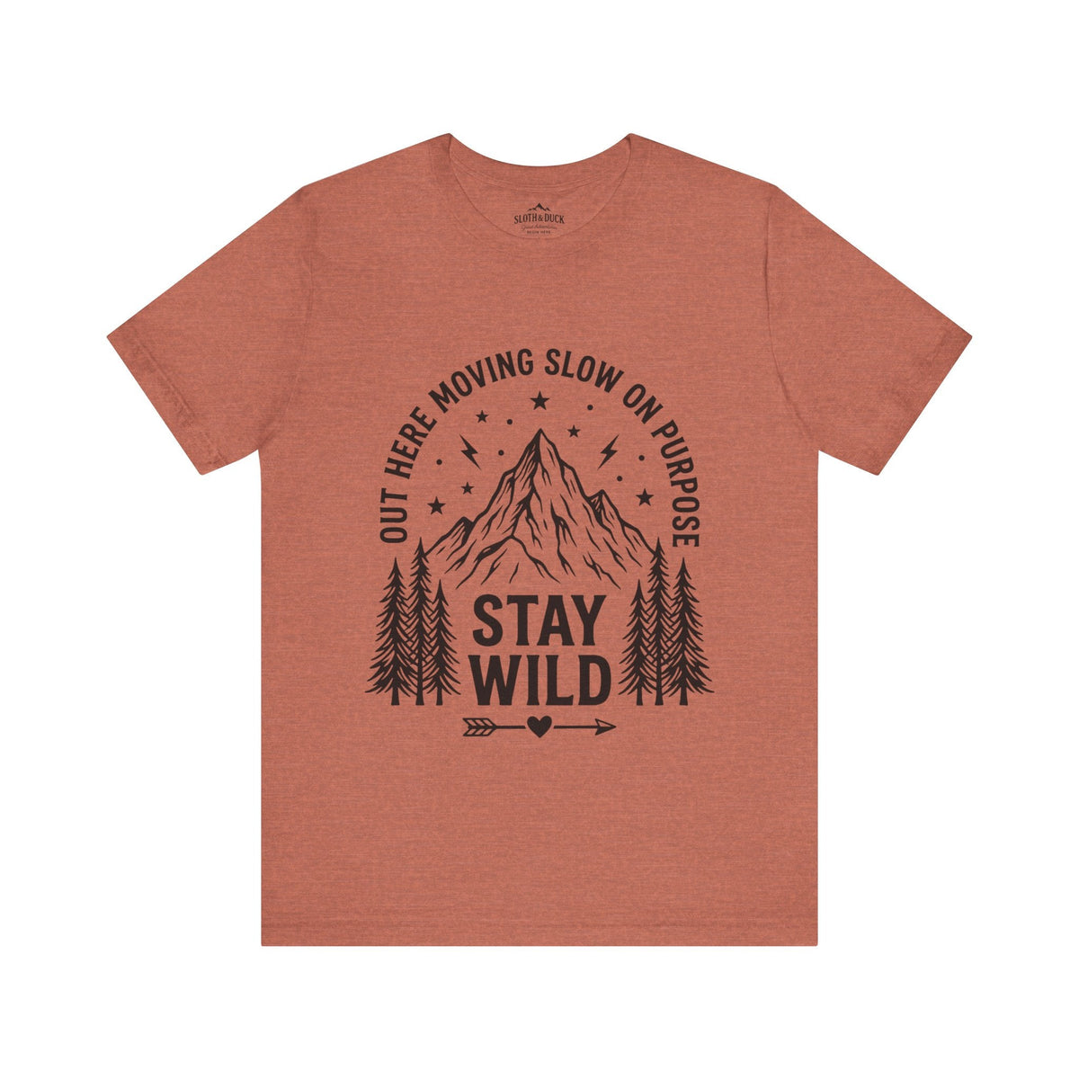 Moving Slow, Stay Wild Mountain T-Shirt - S - Sloth & Duck