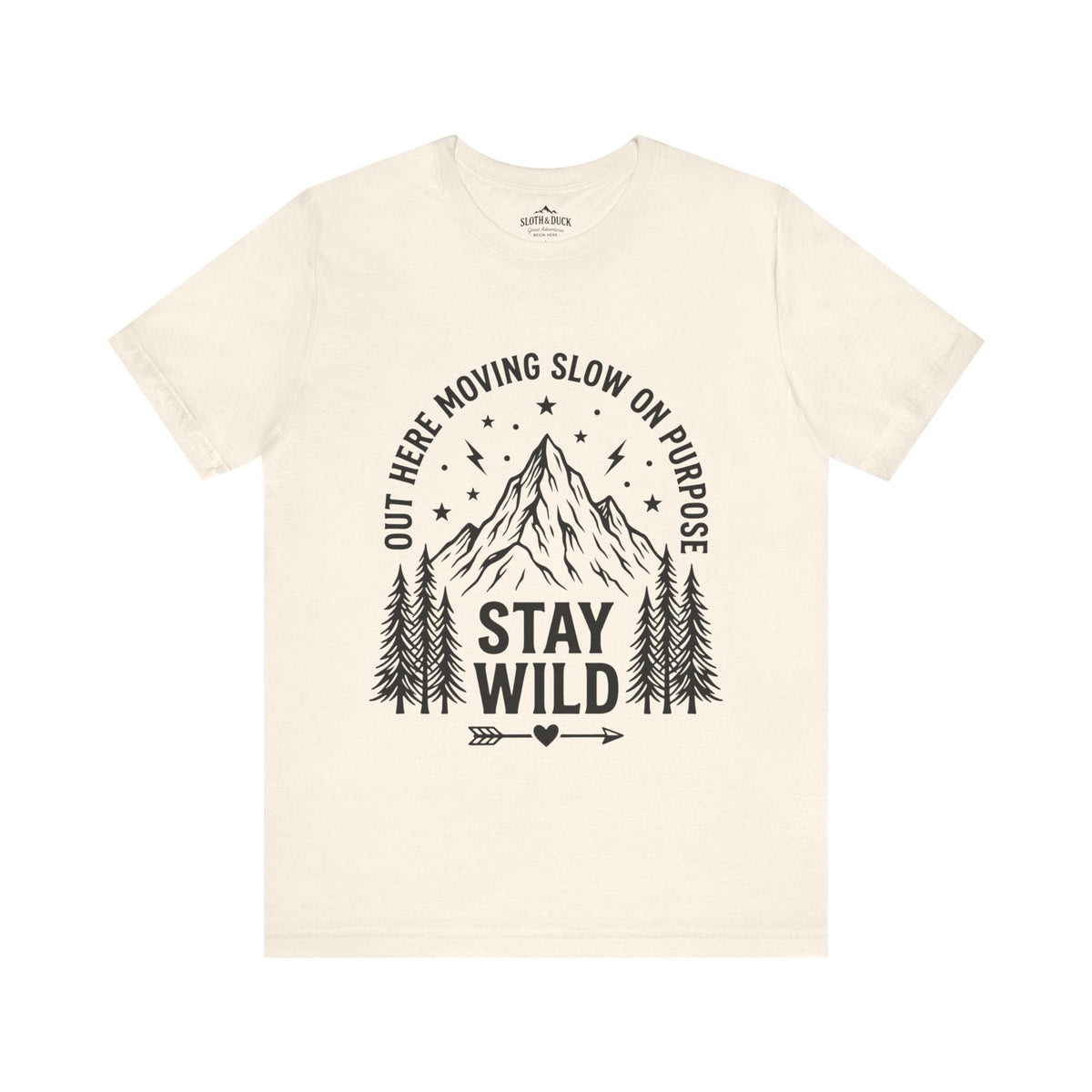 Moving Slow, Stay Wild Mountain T-Shirt - S - Sloth & Duck
