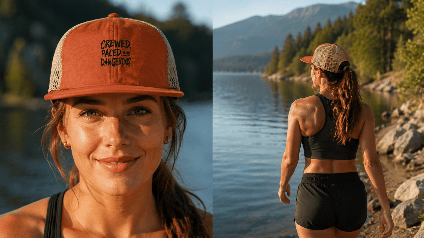 Performance Trail Running Hat - Texas Orange/ Khaki - Sloth & Duck