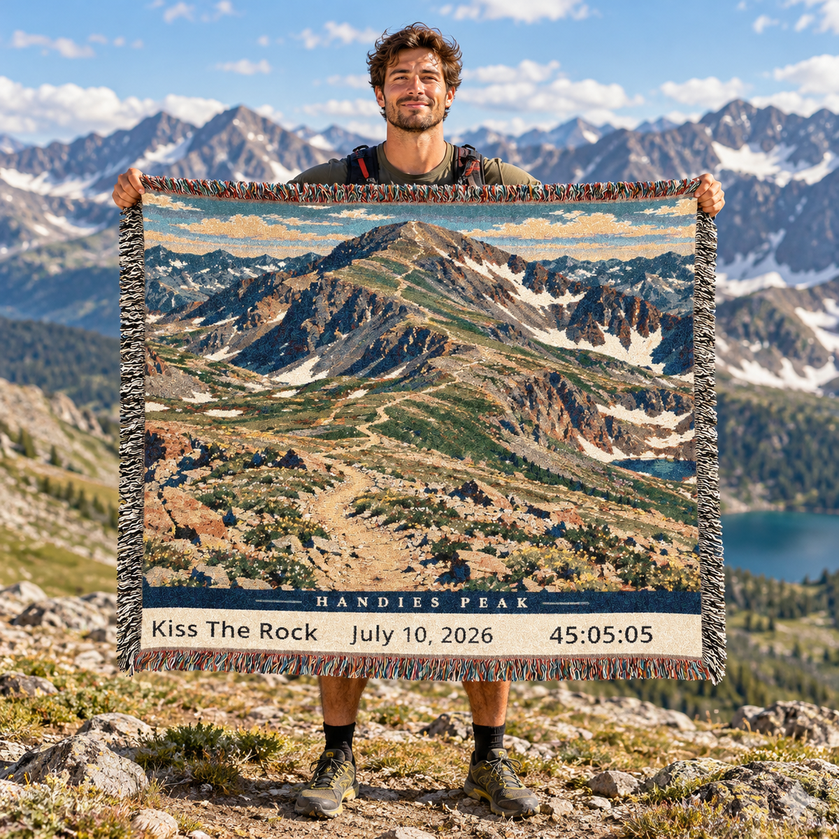 Personalized 100 Mile Finisher Blanket Hardrock -Artwork - Sloth & Duck