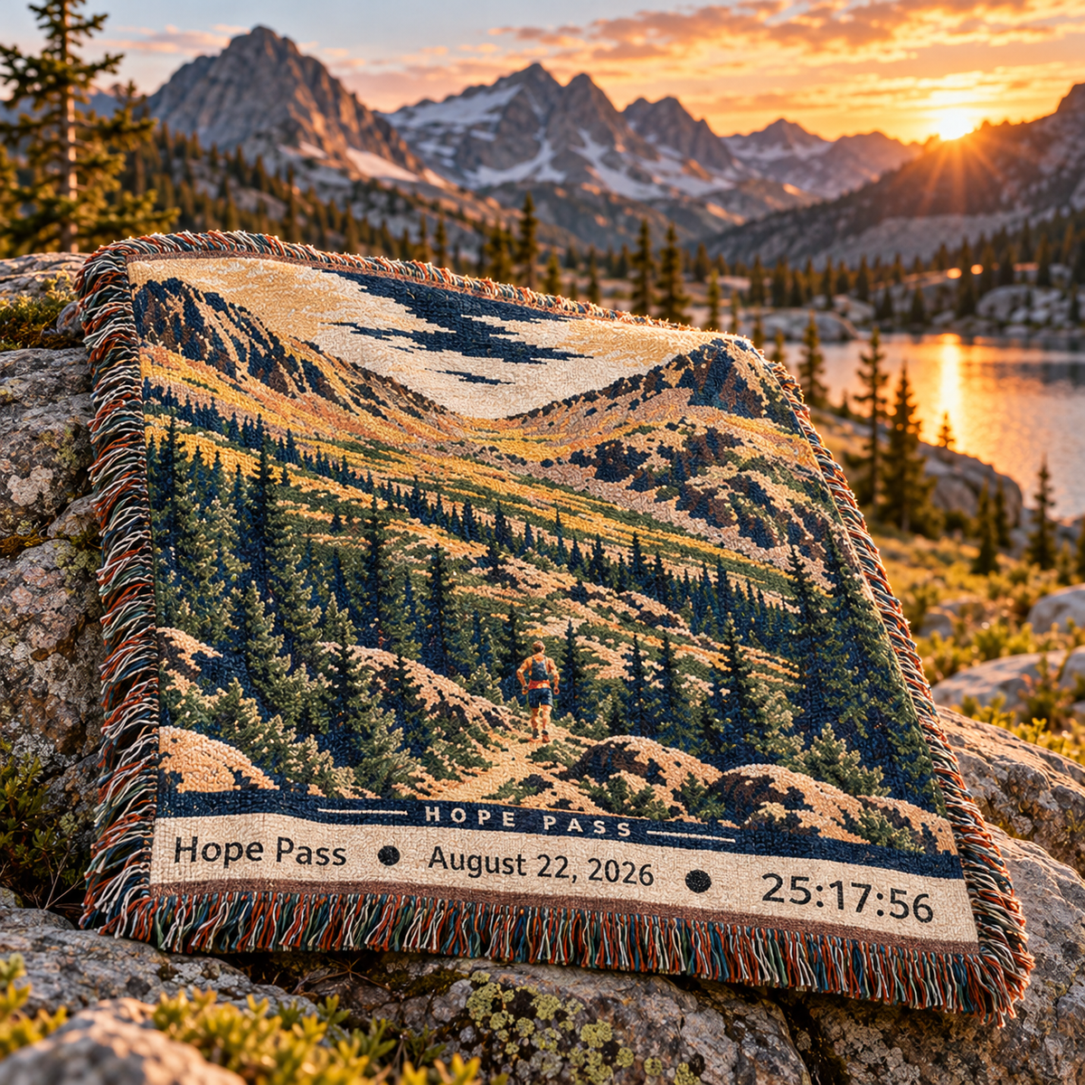 Personalized 100 Mile Finisher Blanket Leadville, CO -Artwork - Sloth & Duck