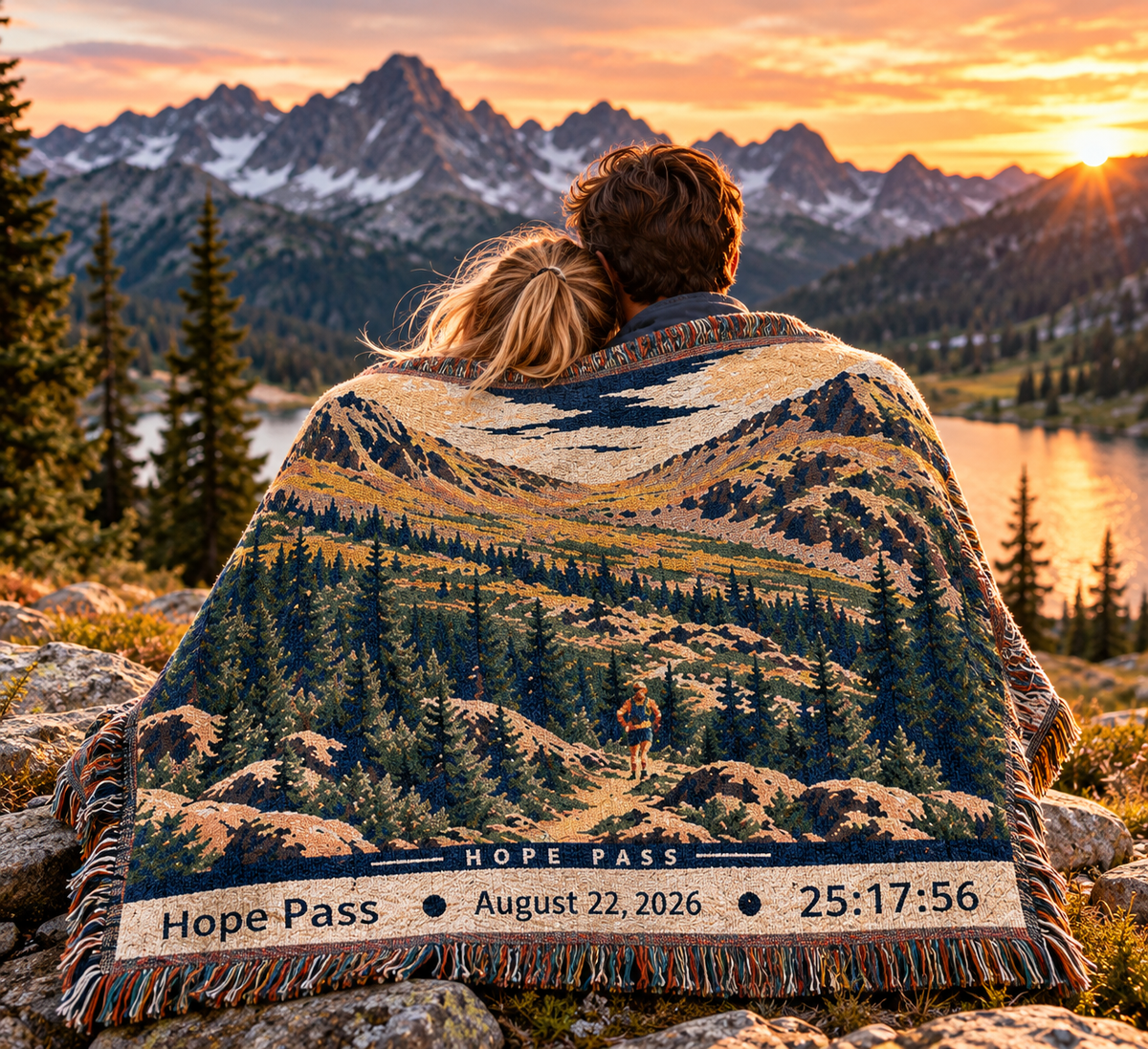 Personalized 100 Mile Finisher Blanket Leadville, CO -Artwork - Sloth & Duck
