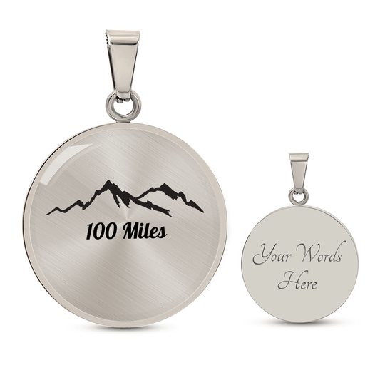 Personalized 100 Miles Pendant - Luxury Necklace (Silver) - Sloth & Duck