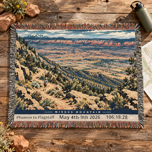 Personalized 250 Mile Finisher Blanket Phoenix to Flagstaff -Artwork - Sloth & Duck