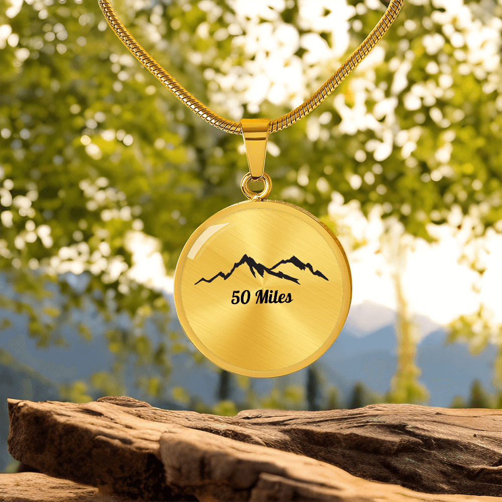 Personalized 50 Miles Necklace - Luxury Necklace (Silver) - Sloth & Duck