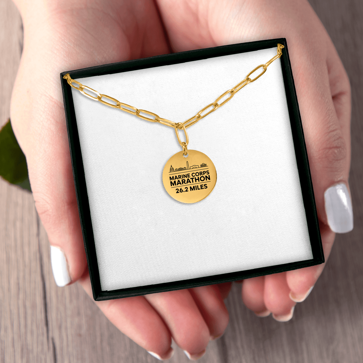 Personalized Marine Corp Marathon Skyline Necklace 26.2 Miles - Without back engraving - Sloth & Duck