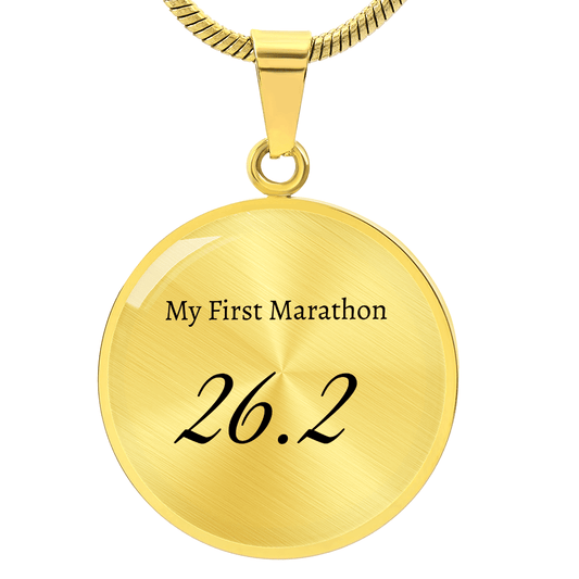 Personalized My First 26.2 Marathon Pendant - Luxury Necklace (Gold) - Sloth & Duck
