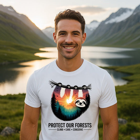 "Protect Our Forests" Sloth T-Shirt - XS - Sloth & Duck