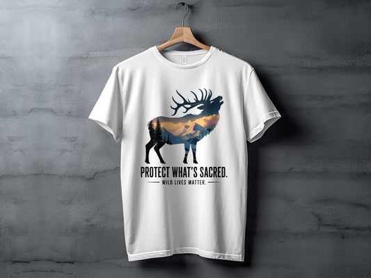"Protect What's Sacred" Elk T-Shirt - XS - Sloth & Duck