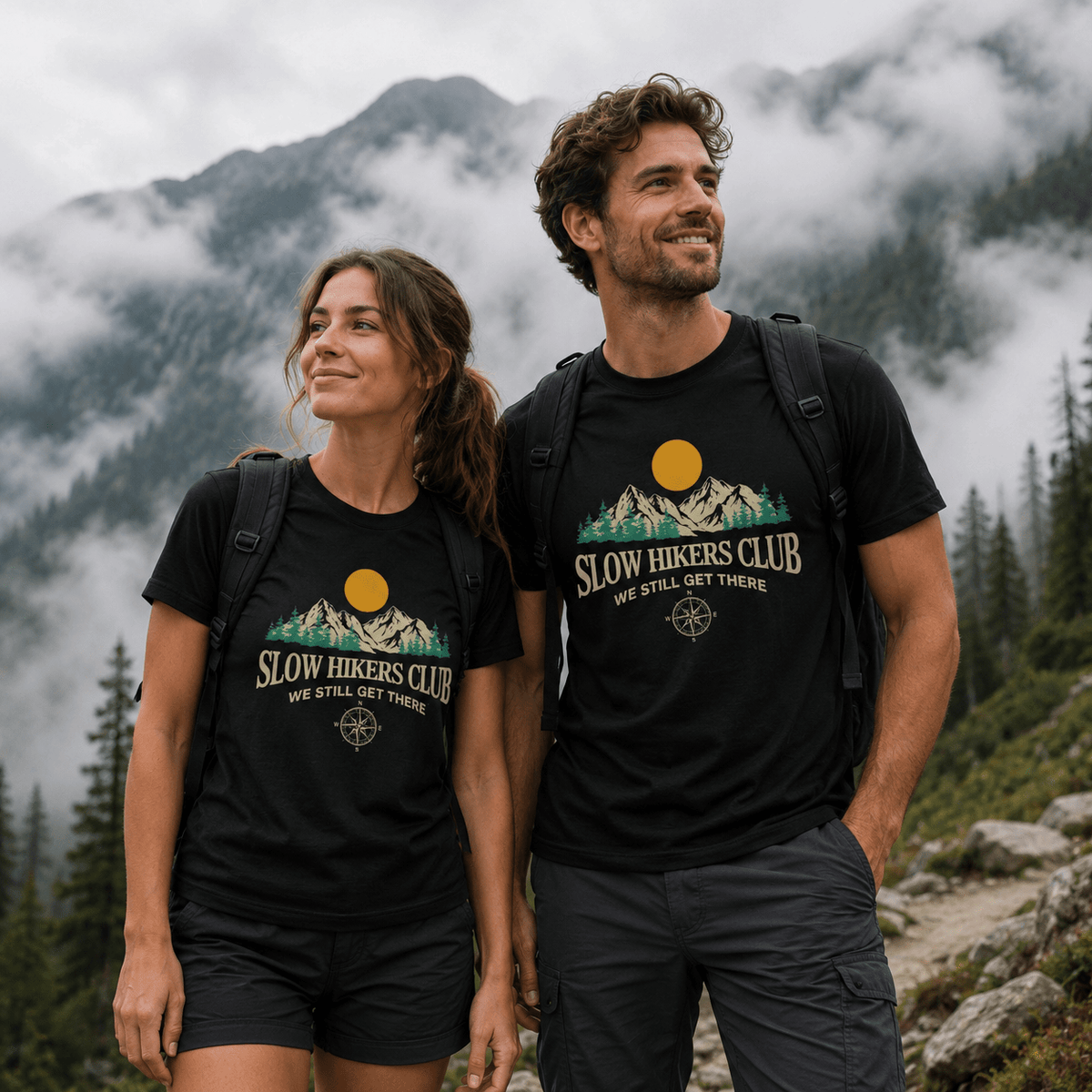 Slow Hikers Club Mountain View T-Shirt - S - Sloth & Duck