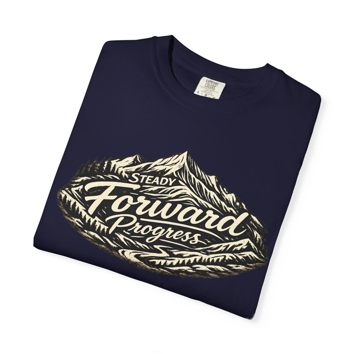 Steady Forward Progress Mountain T-Shirt -True Navy - Sloth & Duck