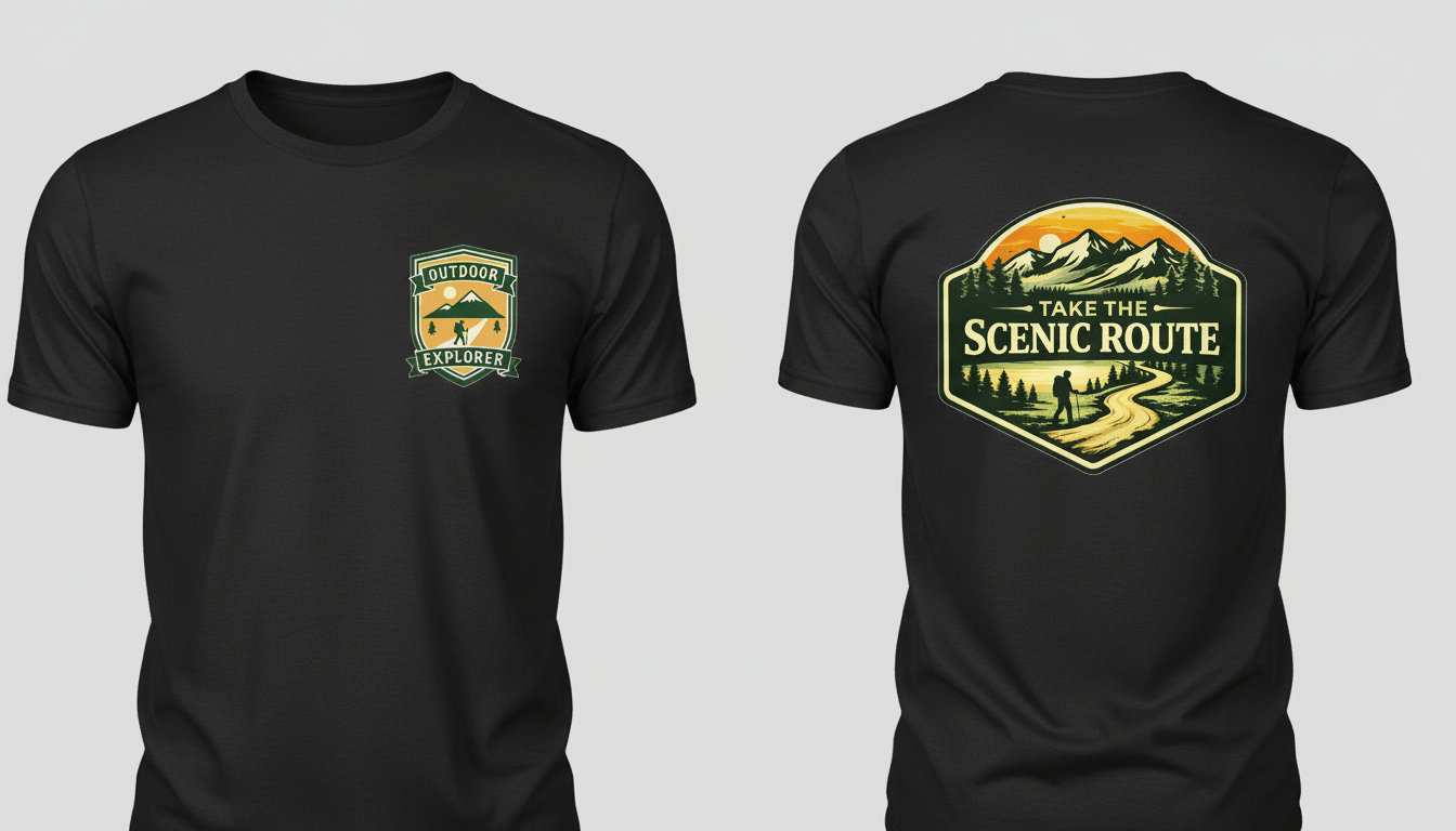 Take The Scenic Route Tee, Premium Vintage Mountain Graphic Shirt - Maroon - Sloth & Duck