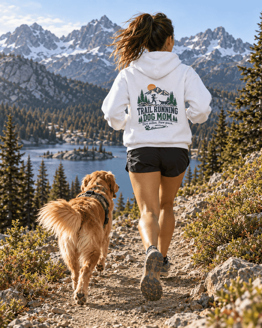 Trail Running Dog Mom Sweatshirt -XS - Sloth & Duck