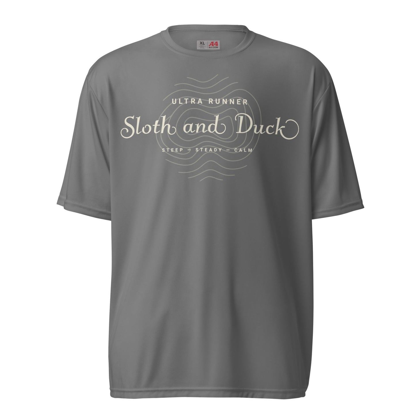 Unisex Performance Trail Tee | Moisture - Wicking & UV Protection - Graphite - Sloth & Duck