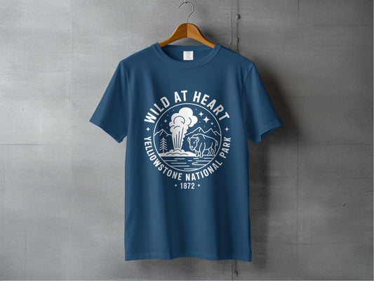 "Wild At Heart" Yellowstone National Park T-Shirt - S - Sloth & Duck