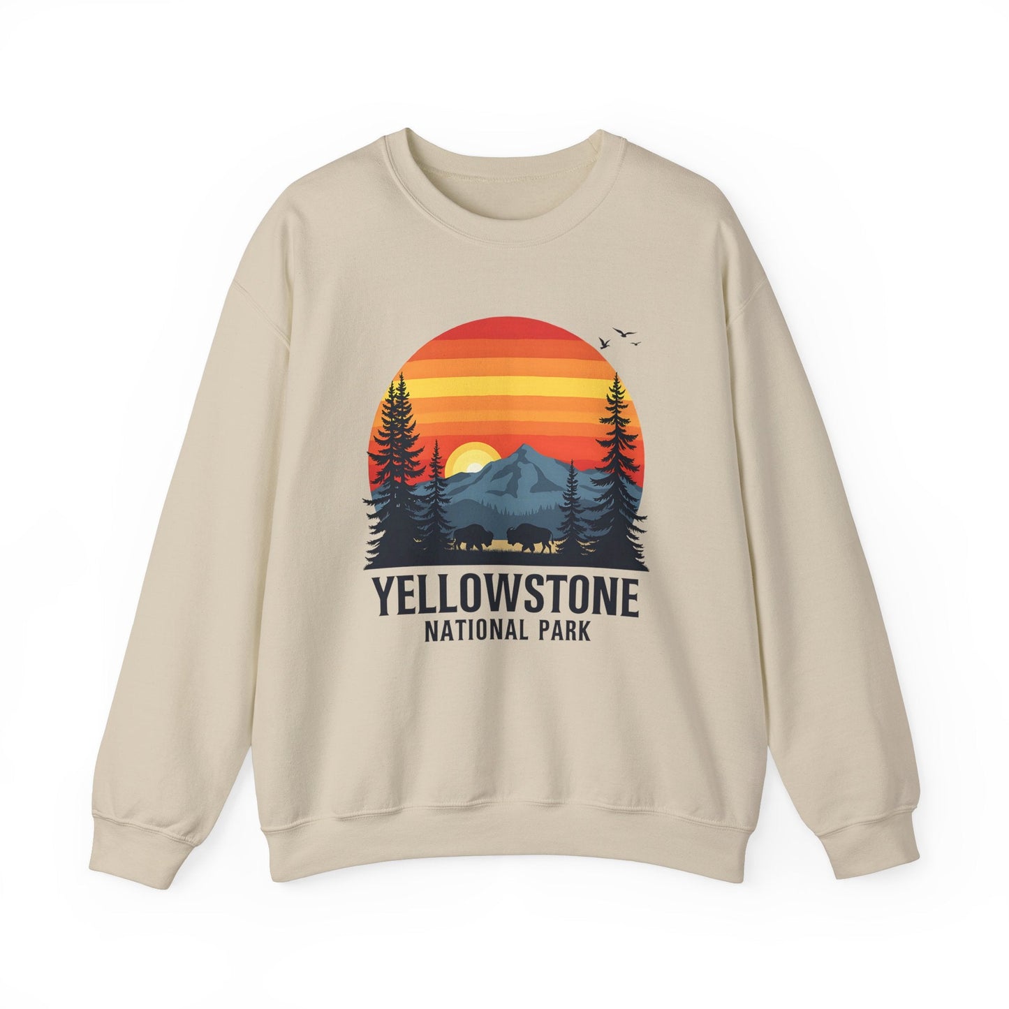 "Yellowstone National Park" Crewneck Sweatshirt - Sand - Sloth & Duck