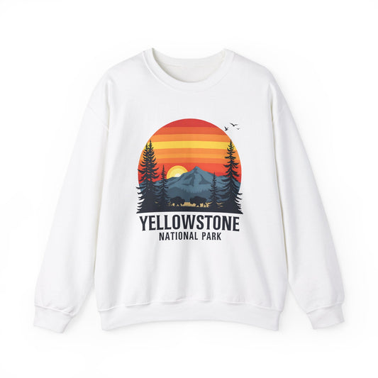 "Yellowstone National Park" Crewneck Sweatshirt - Ash - Sloth & Duck