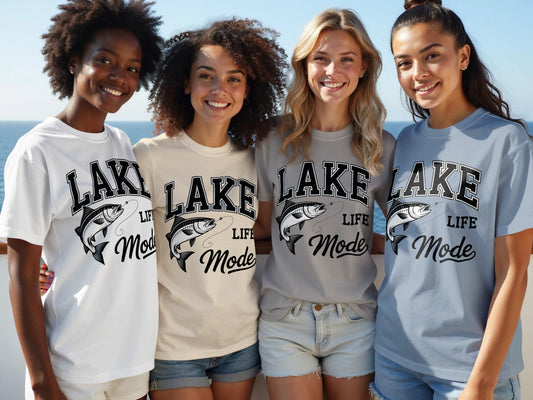 Lake Life Mode Graphic Tee Fish Print Casual product