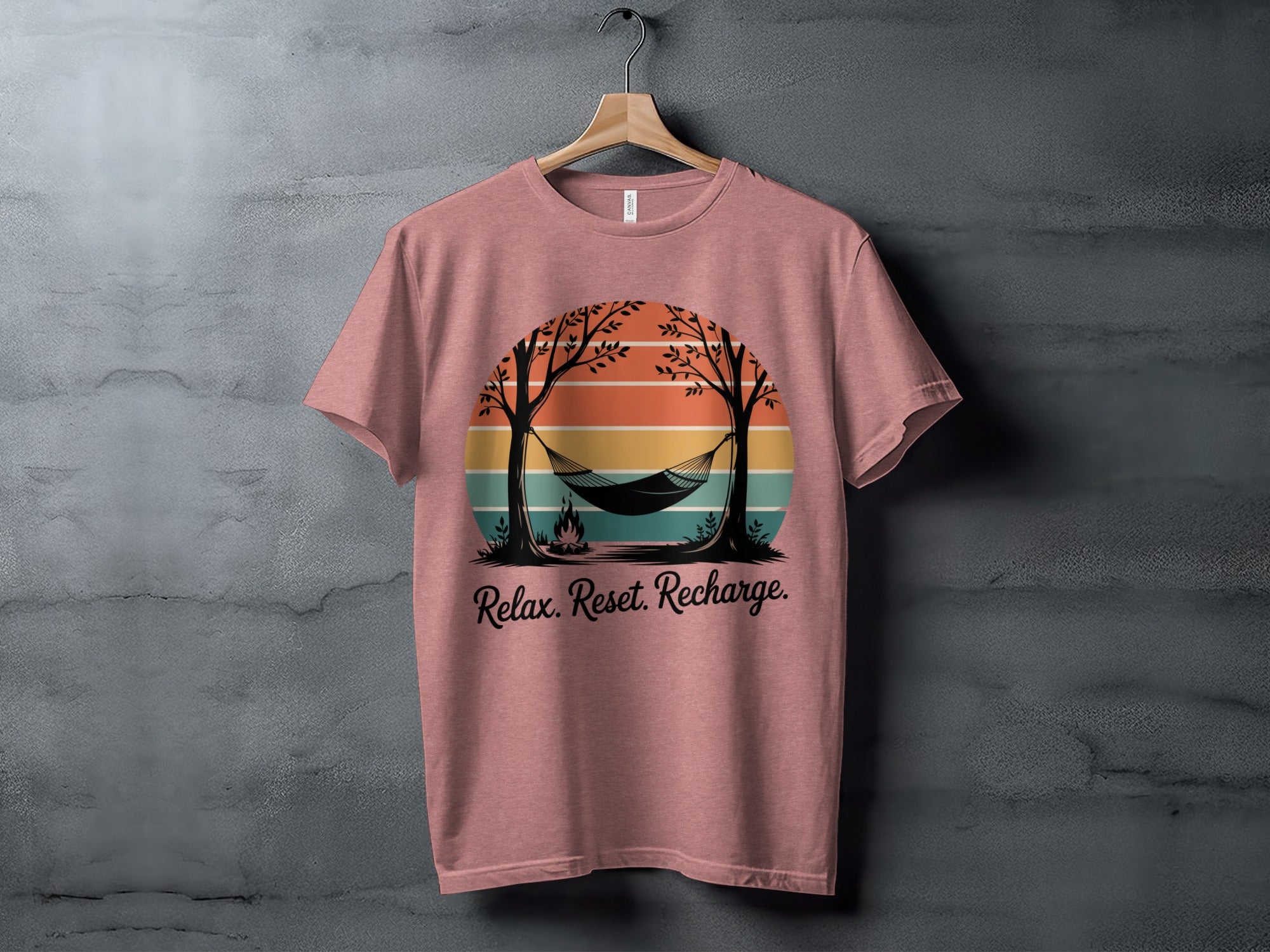 Relax Reset Recharge Hammock Graphic Artwork