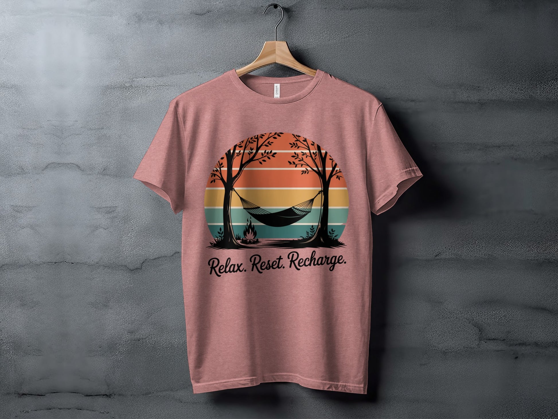 Relax Reset Recharge Hammock Graphic Artwork