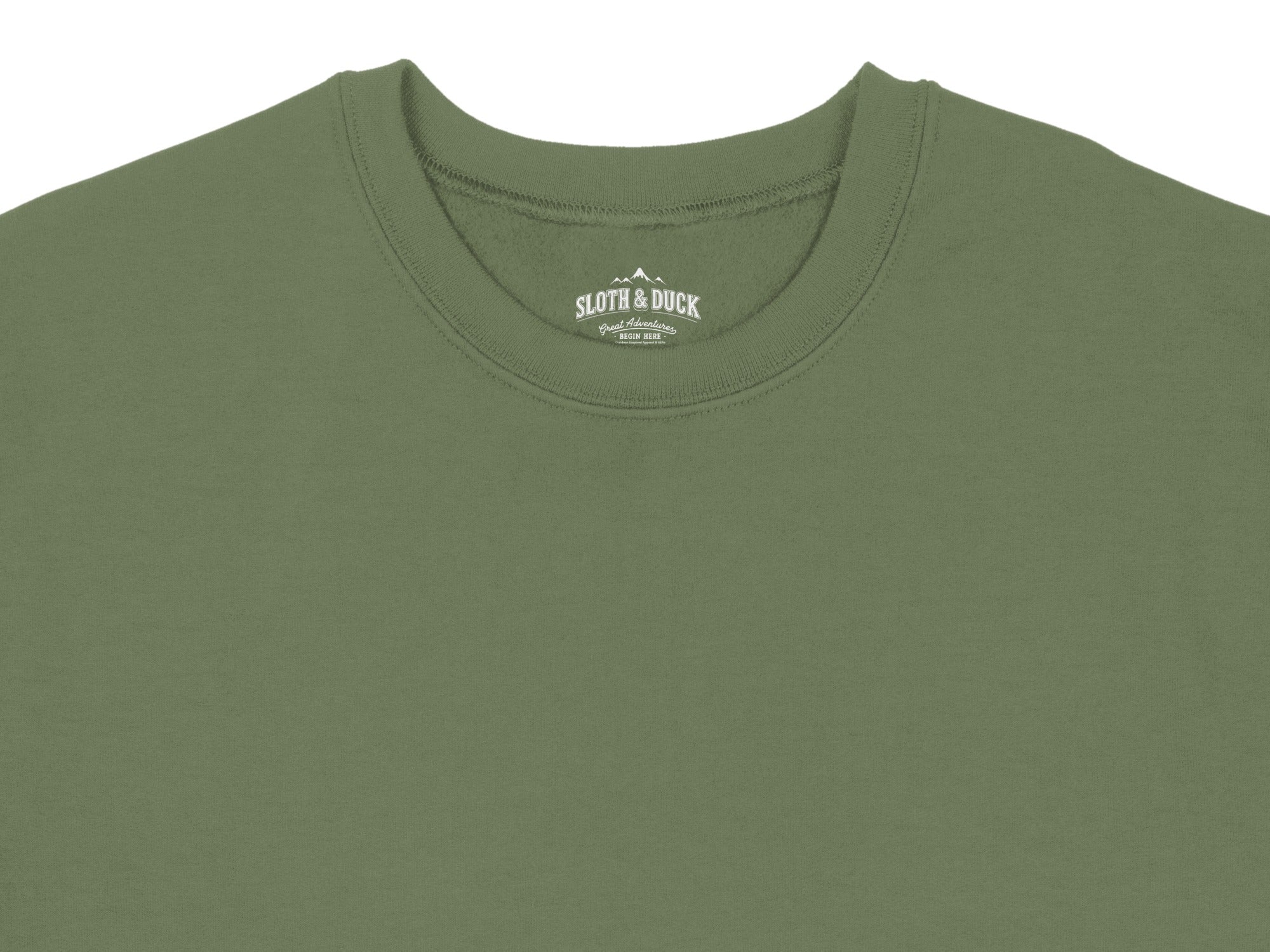 Sloth and Duck Classic Green Crewneck T-Shirt