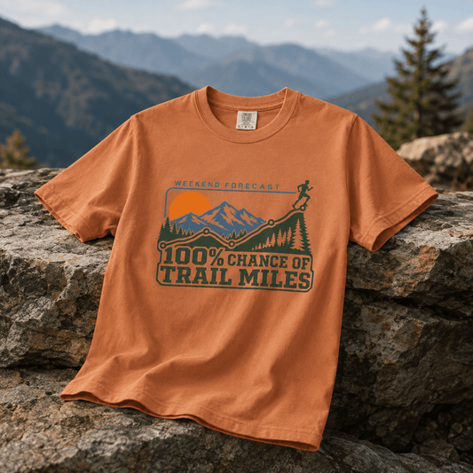 100% Chance of Trail Miles Men's T-Shirt -White - Sloth & Duck