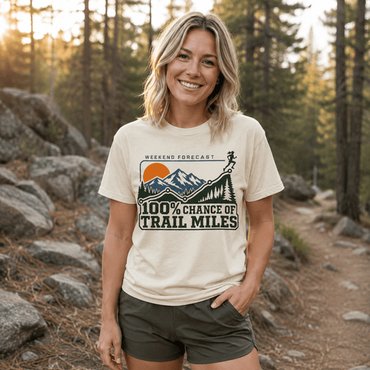 100% Chance of Trail Miles Women's T-Shirt -White - Sloth & Duck