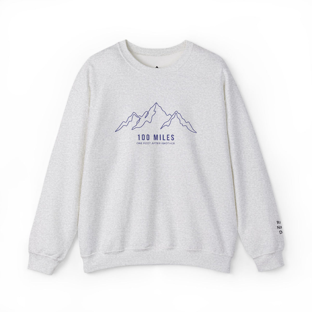 100 Miles Mountain Outline Crewneck Sweatshirt -S - Sloth & Duck