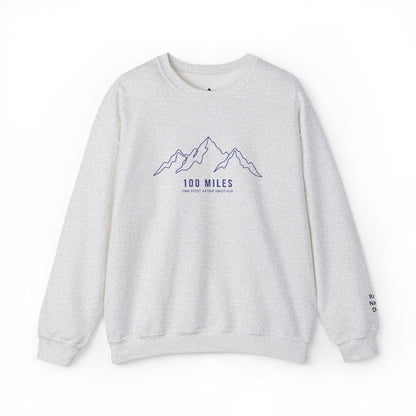 100 Miles Mountain Outline Crewneck Sweatshirt -S - Sloth & Duck