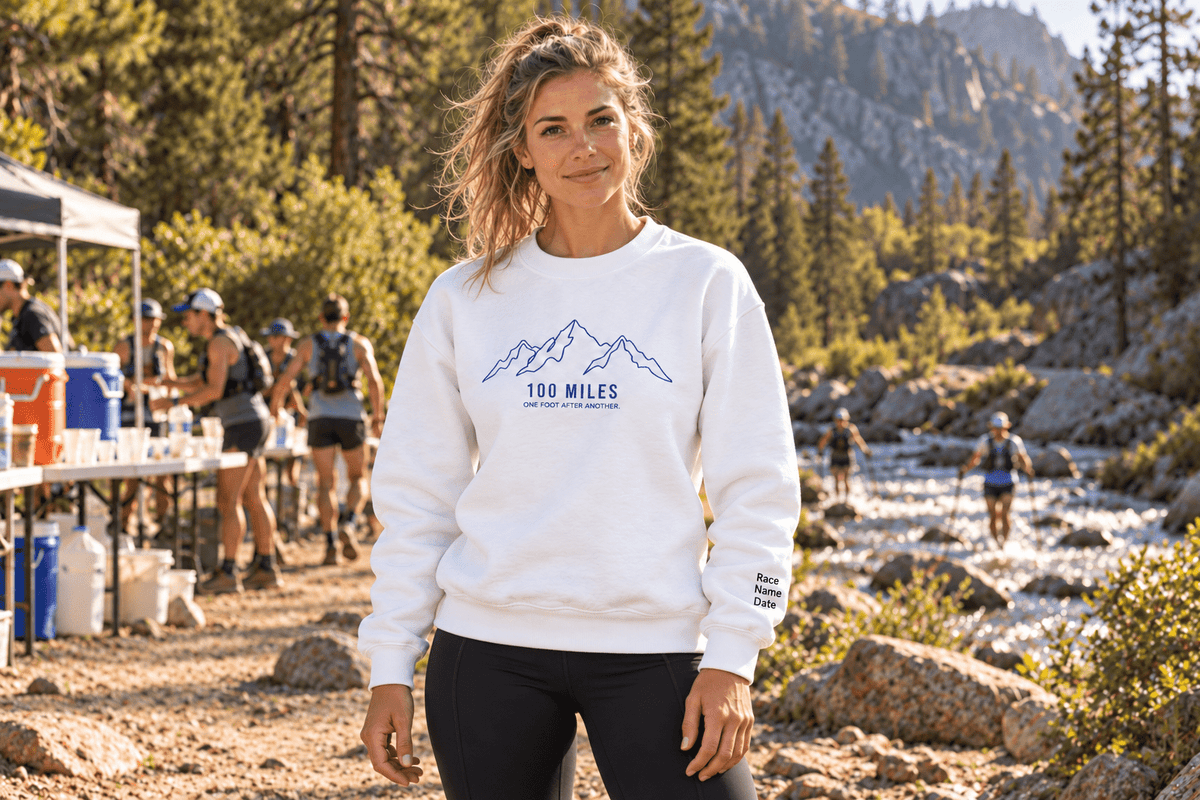 100 Miles Mountain Outline Crewneck Sweatshirt -S - Sloth & Duck