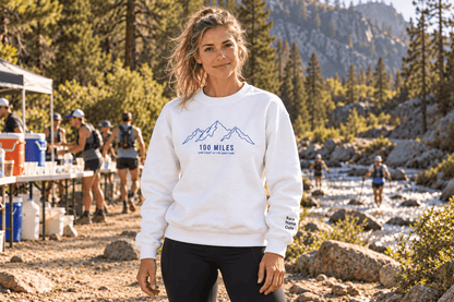 100 Miles Mountain Outline Crewneck Sweatshirt -S - Sloth & Duck