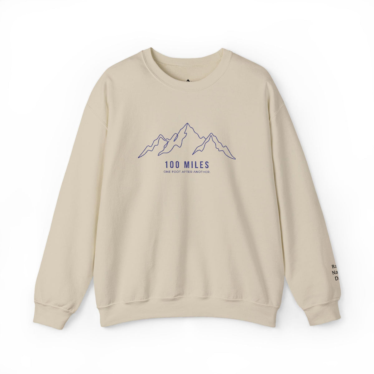 100 Miles Mountain Outline Crewneck Sweatshirt -S - Sloth & Duck